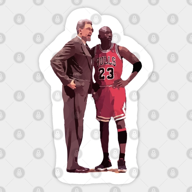 Michael Jordan with Coach Phil Jackson Sticker by Playful Creatives